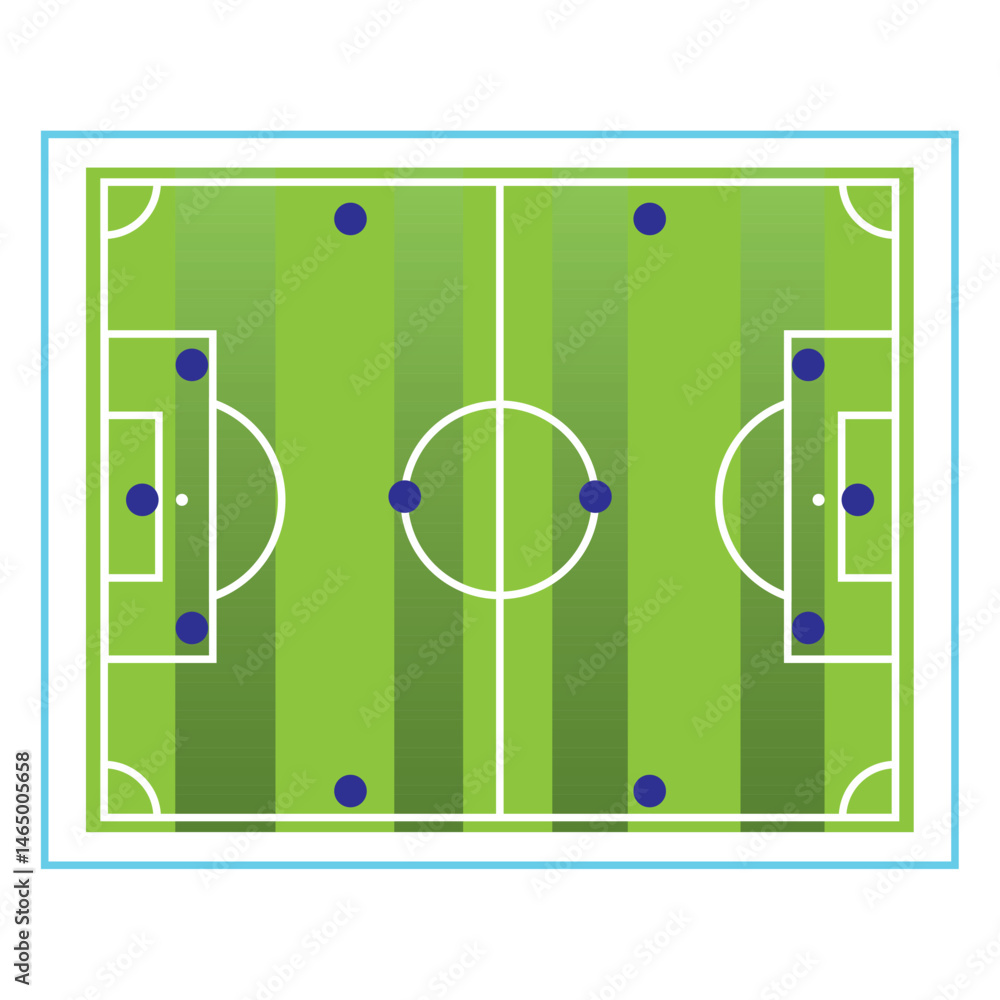 Fototapeta premium Soccer field formation view. Vector