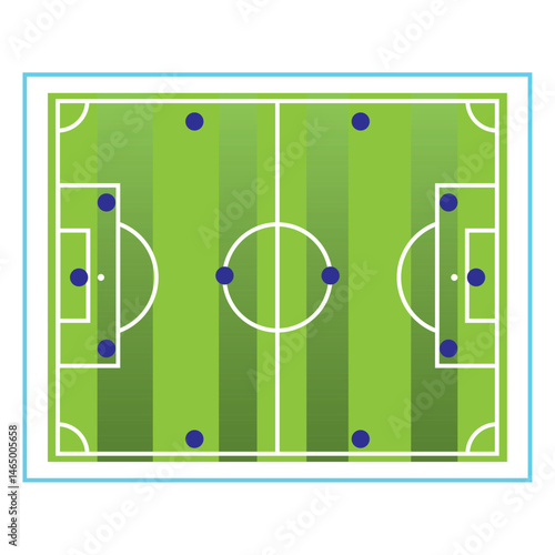 Soccer field formation view. Vector