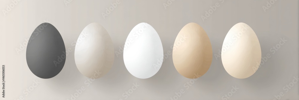 Neutral Gradient Background Featuring Five Egg Silhouettes in Varied Shades Arranged Neatly From Dark to Light Generative AI Neutral Gradient Background Featuring Five Egg Silhouettes in Varied Shades Arranged Neatly From Dark to Light Generative AI