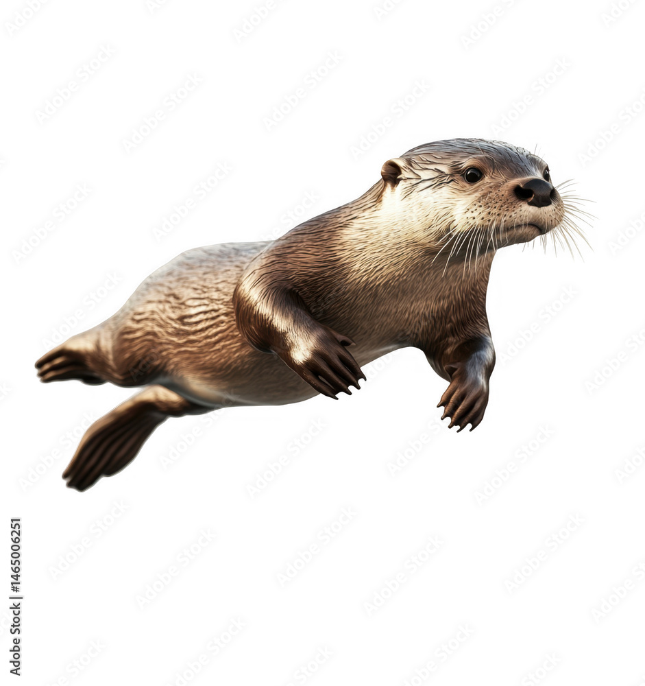 Fototapeta premium Otter swimming underwater