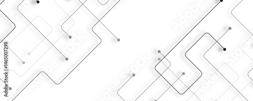 Geometric abstract background with simple square elements. Trendy geometric white background, elegant technology vector design. 