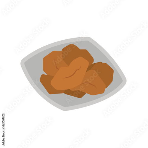 Plate of chicken nuggets. Vector