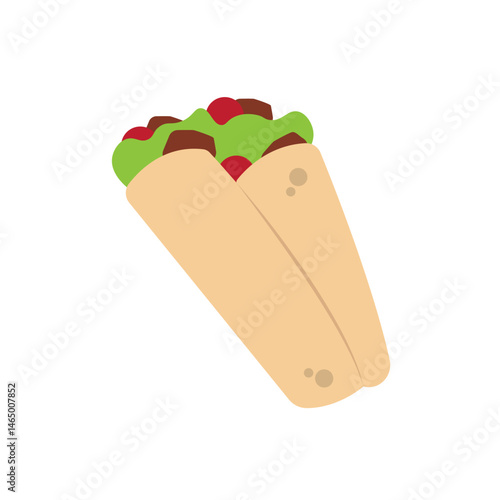 Mexican tacos with toppings. Vector