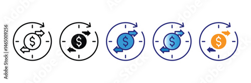 Real-Time Transactions Icon Set Multiple Style Collection