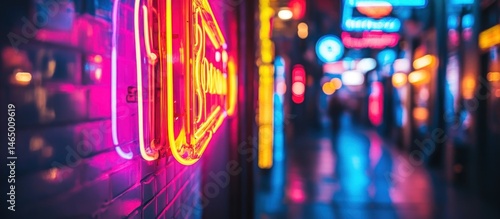Wallpaper Mural Neon Signs Illuminate Night City Torontodigital.ca