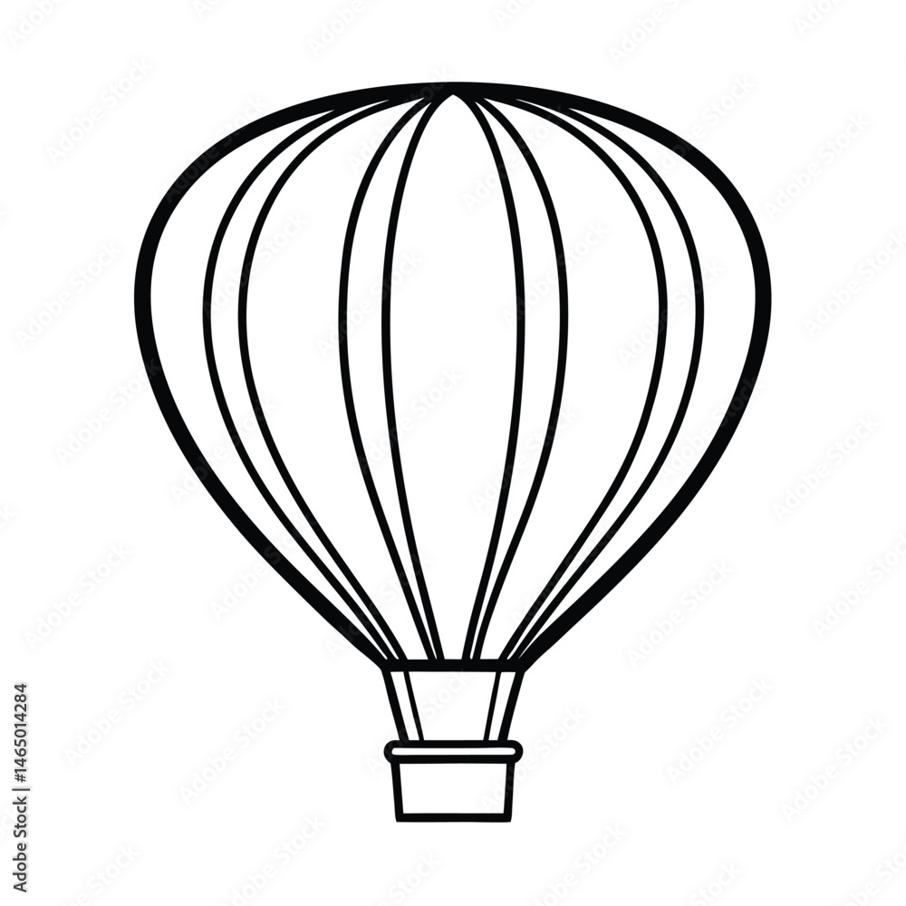 Obraz premium a hot air balloon line art vector art silhouette