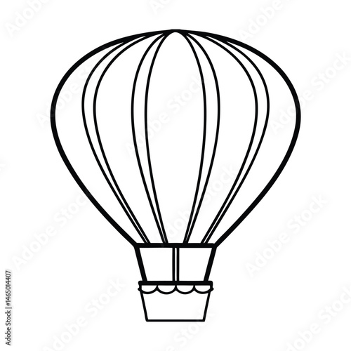 a hot air balloon line art vector art silhouette