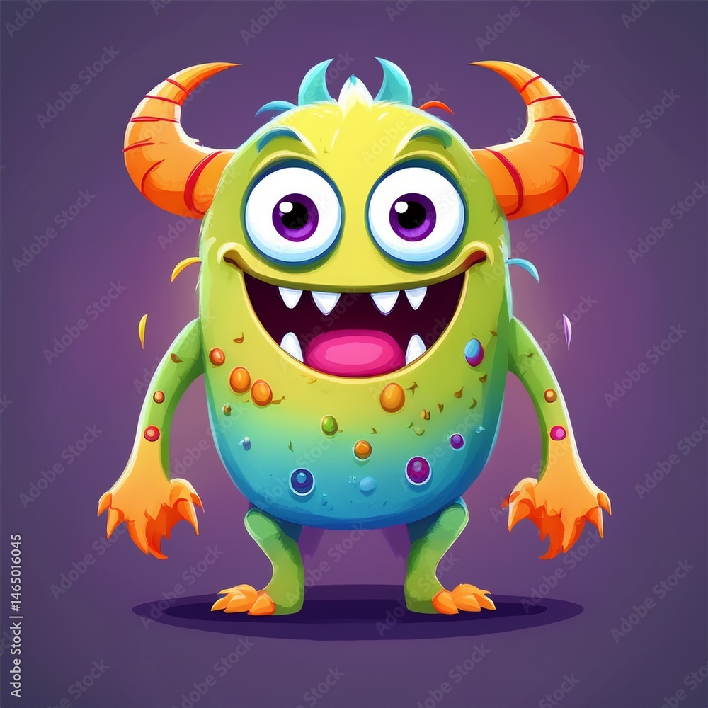 set of funny cartoon monsters