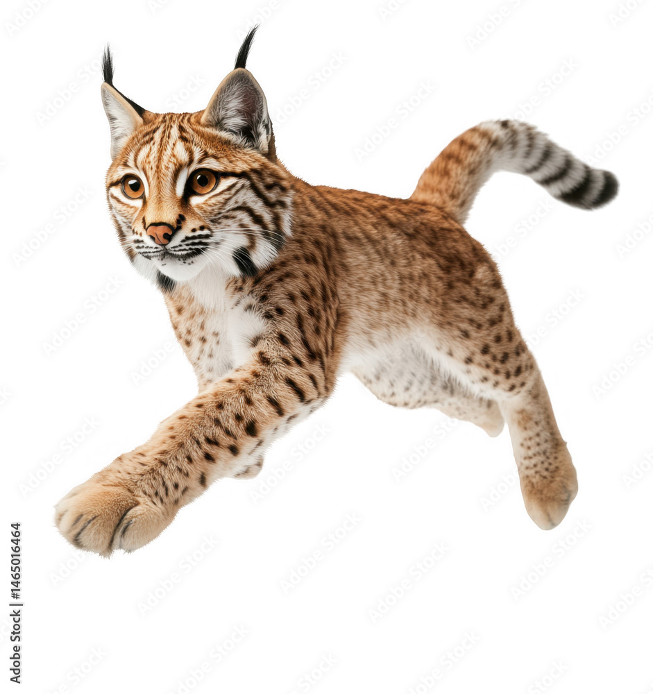 Obraz premium Eurasian Lynx Leaping