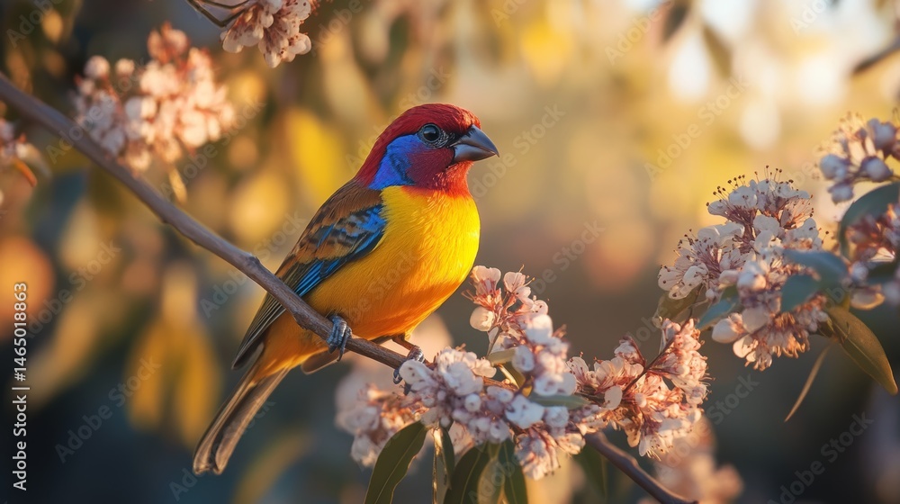 A pretty, colorful finch from Australia. It's called a Gouldian finch.
A pretty, colorful finch from Australia. It's called a Gouldian finch.