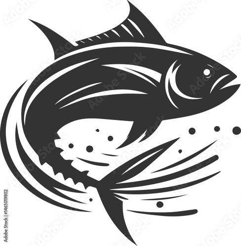 Silhouette of a tuna fish