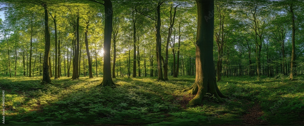 Fototapeta premium Sunlit Forest Path