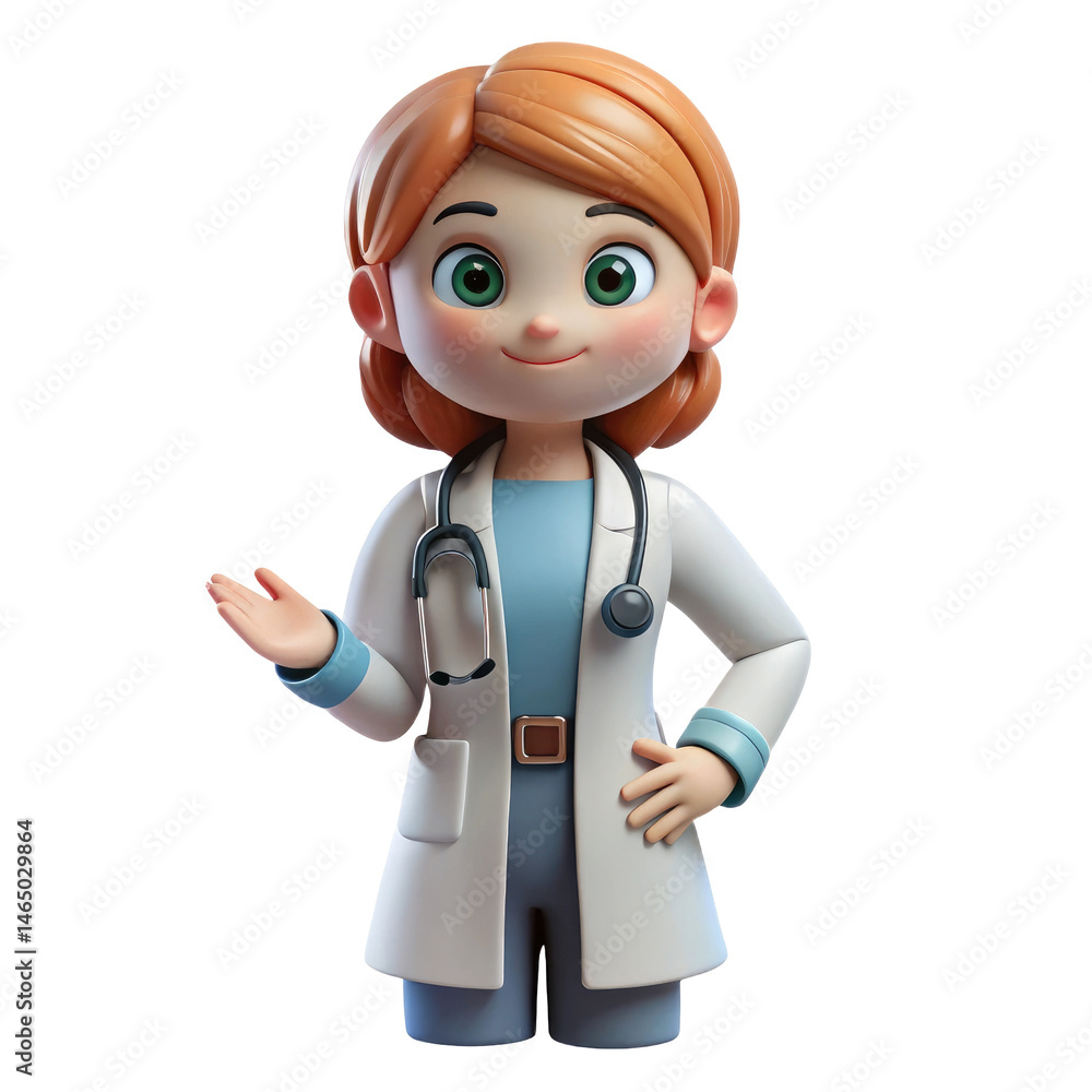 Smiling 3D Cartoon Doctor – Friendly Medical Character for Games, Animation & Apps Smiling 3D Cartoon Doctor – Friendly Medical Character for Games, Animation & Apps