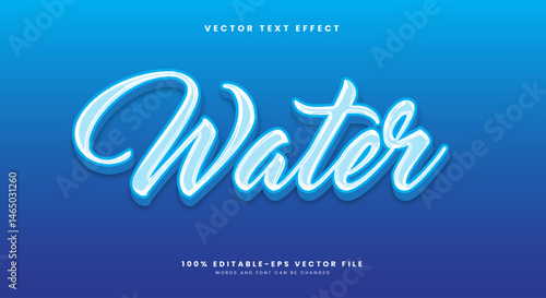Water 3d editable text effect Template Suitable for Under water theme