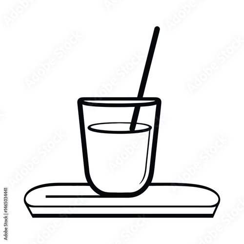 delicious milkshake drink in dish with straw vector illustration design