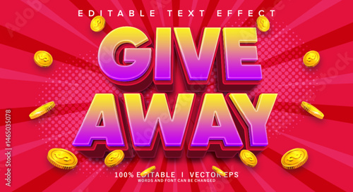  give away vector text effect with modern style design
