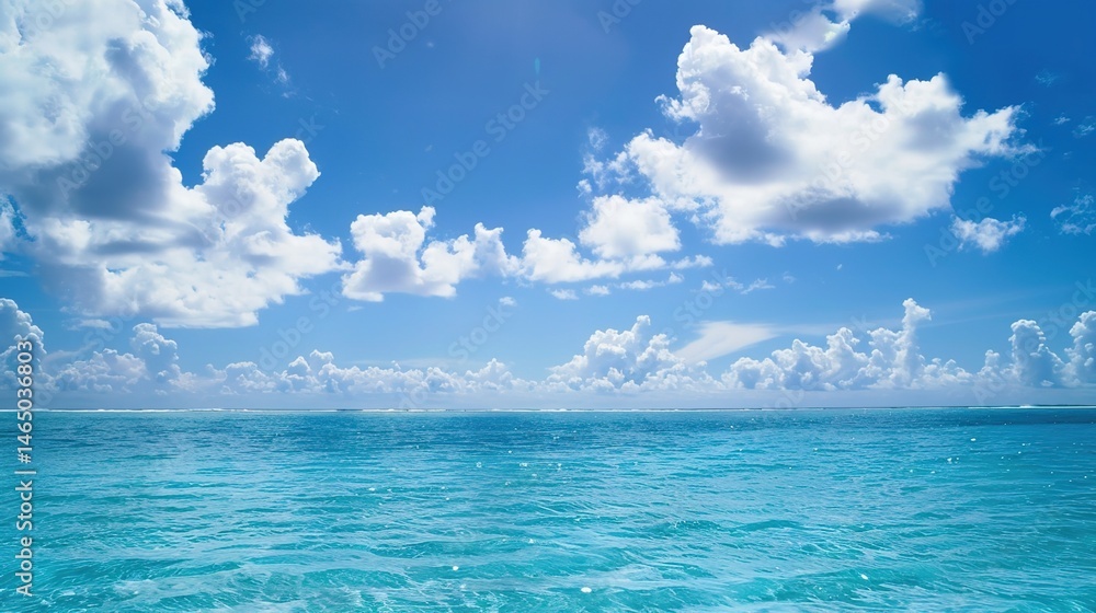 Fototapeta premium Turquoise Blue Tropical Backgrounds: Infuse Your Creations with Exotic Allure. These vibrant, refreshing backdrops capture the essence of tropical paradises, perfect for websites, ads, and digital art