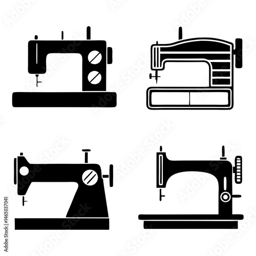 Sewing Machine Vector Set for Tailoring and Fashion Design