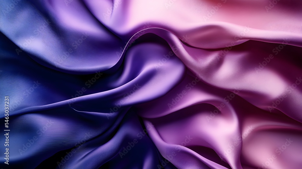 Fototapeta premium Close-up view of elegant, vibrant, silk fabric folds.