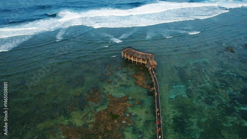 4K Aerial Drone Footage of Cloud 9 Surf Spot in Siargao, Philippines – Famous Boardwalk and Breaking Waves