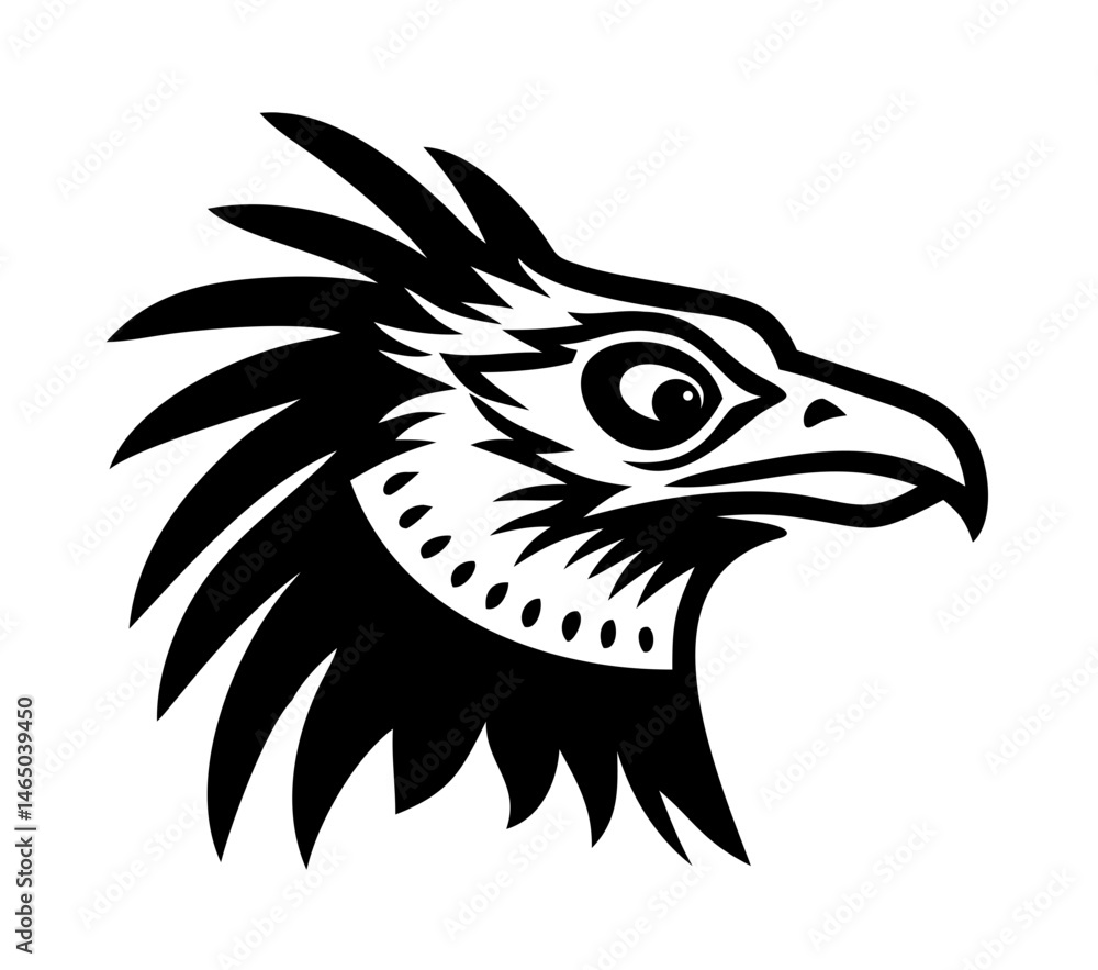 Fototapeta premium Secretary bird head vector illustration
