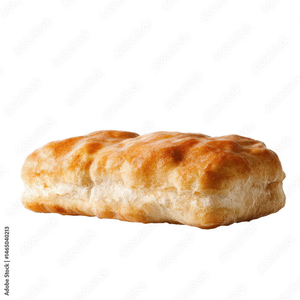 Golden Brown Crusty Bread Roll on Blue Transparent background Golden Brown Crusty Bread Roll on Blue Transparent background
