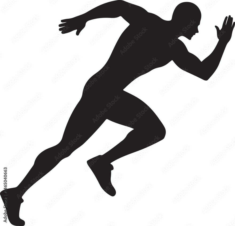 Fototapeta premium Silhouette of a Sprinter in Action - Dynamic Running Pose