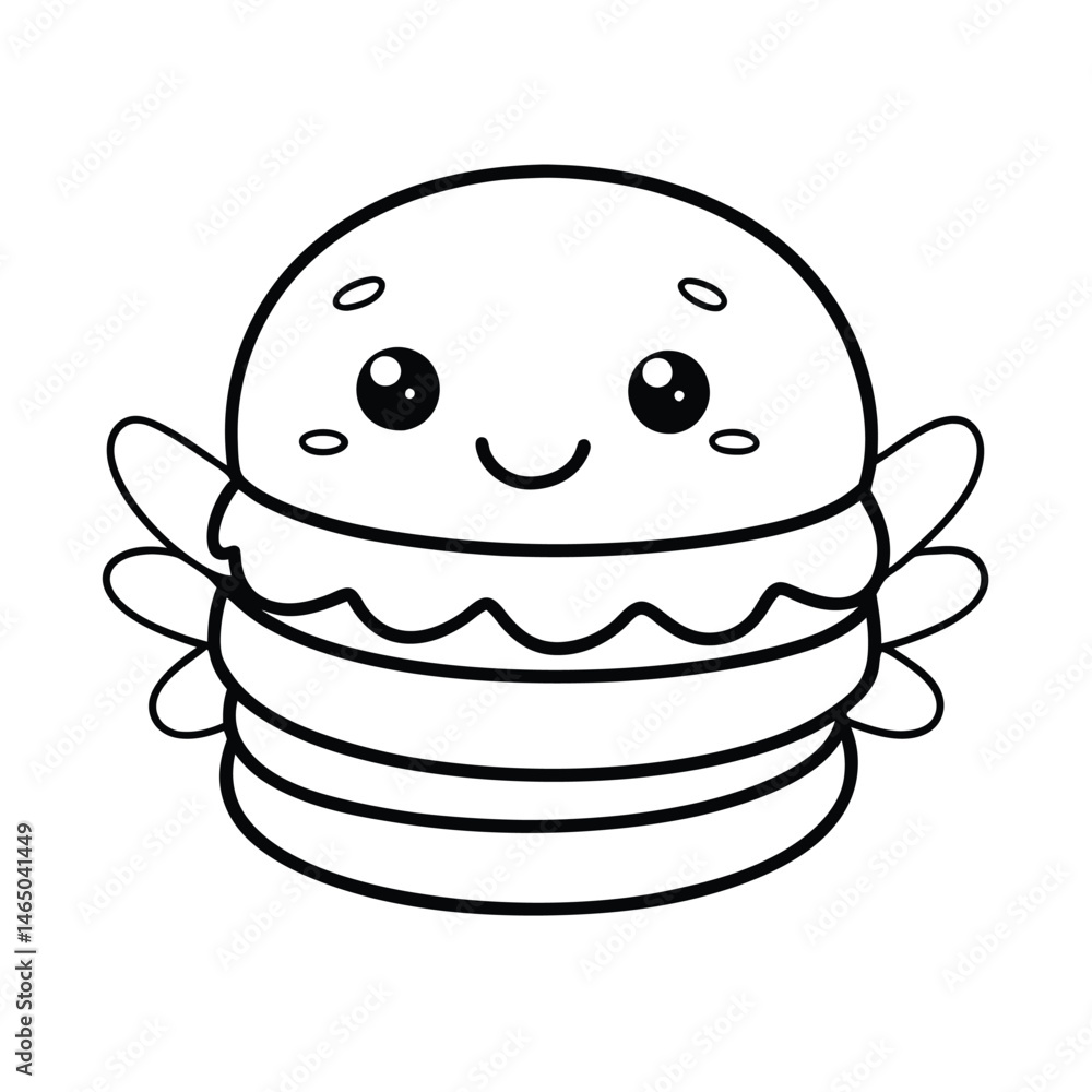 a kawaii macaron tiny wings coloring line art vector art silhouette a kawaii macaron tiny wings coloring line art vector art silhouette
