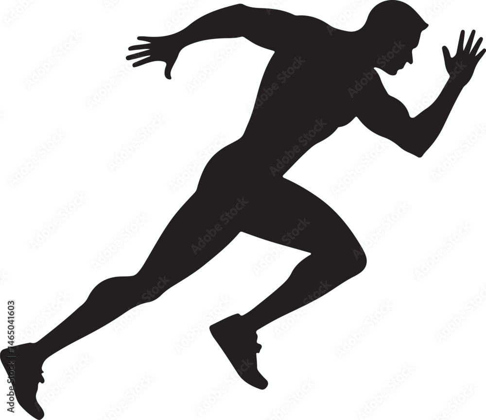Naklejka premium Silhouette of a Sprinter in Action - Dynamic Running Pose