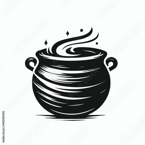 Witch cauldron with magic steam