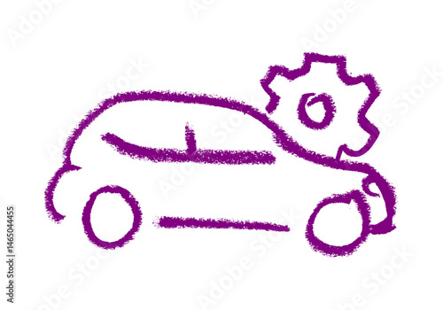 Car Repair Car Accident Insurance Related Icon Crayon Chalk Drawing Vector