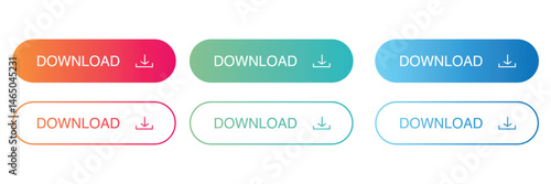 Download button icon set vector for ui , ux , website button, app button