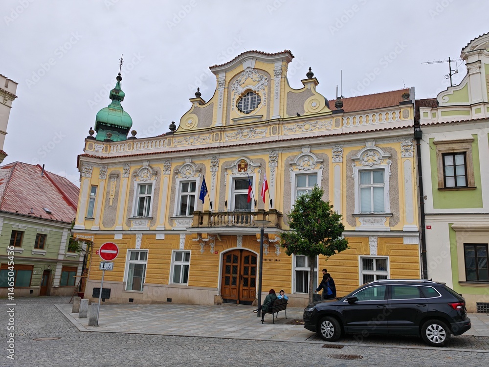 Fototapeta premium Historical city center of Havlickuv Brod in Vysocina region, showcasing architecture, square and urban heritage in Bohemia 