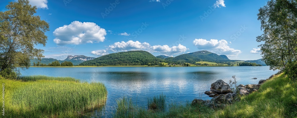 Obraz premium Serene Lakeside Scenery