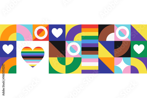 Pride Month. June. Holiday concept. Template for background, banner, card, poster with text. Vector EPS10 illustration.
