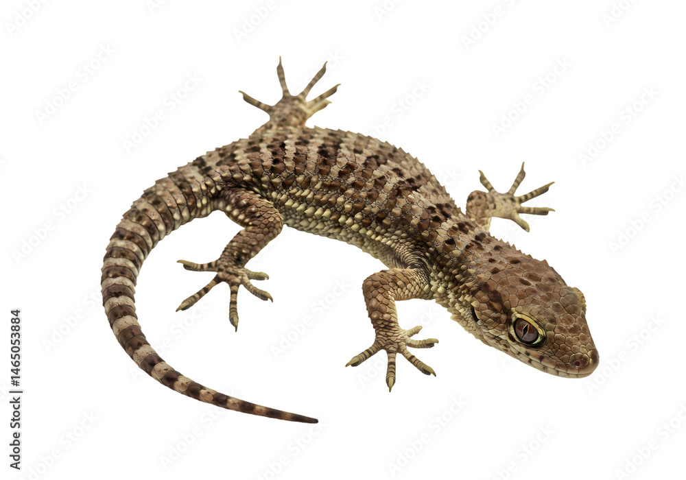 Naklejka premium Mediterranean Gecko Lizard Image Reptile Photography Herpetology isolated on white background