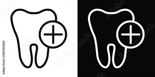 Basic RGBSymbolic dental icon representing a healthy tooth with medical and oral health association.