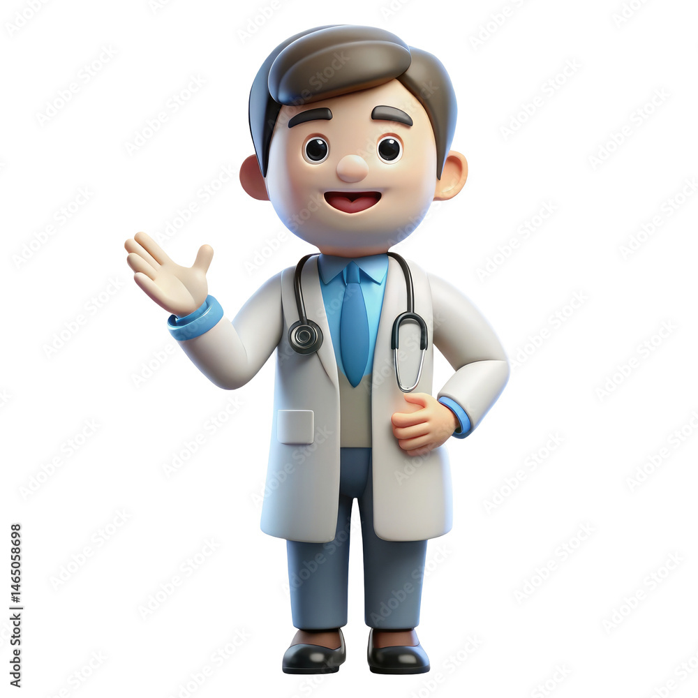 Cheerful 3D Cartoon Male Doctor – Stylized Medical Character for Games, Animation & Health Apps Cheerful 3D Cartoon Male Doctor – Stylized Medical Character for Games, Animation & Health Apps