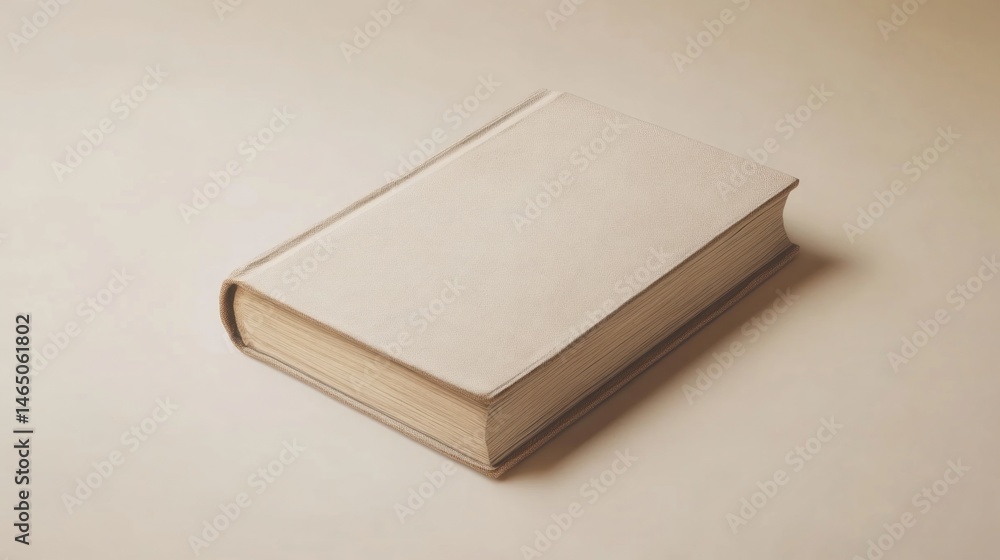 Fototapeta premium Blank cream-colored hardback book