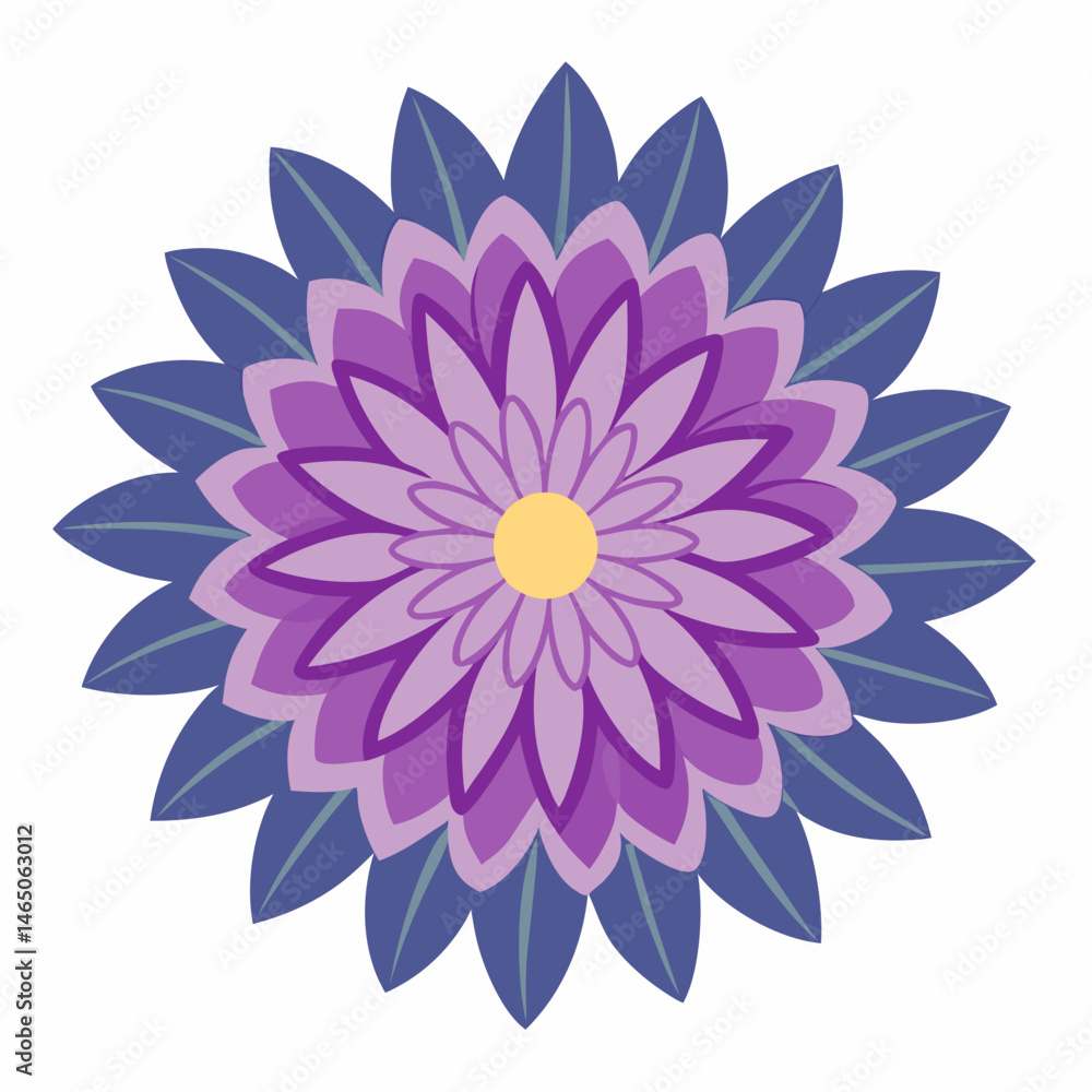 Fototapeta premium Minimal Aster Vector on White Background