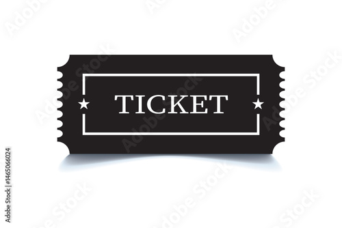 Ticket icon on white background .Vector Ticket and Coupon Icon. Ticket icon with shadow. vector illustrator.