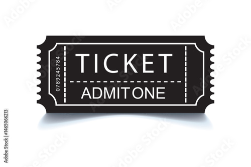 Ticket icon on white background .Vector Ticket and Coupon Icon. Ticket icon with shadow. vector illustrator.