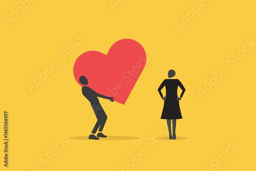 Giving a heart, hand gives a valentine. Concept of valentine's day, declaration of love, acceptance of feelings, giving love