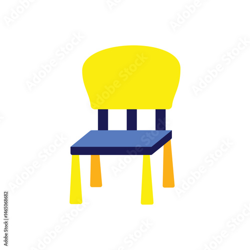 Simple Colorful Children's Chair Vector Illustration