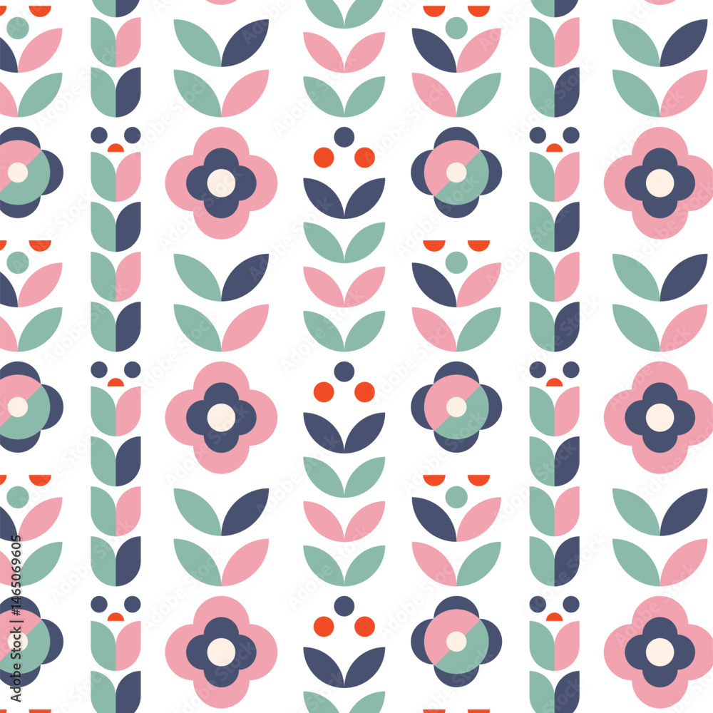 Scandinavian floral pattern vector design illustration Scandinavian floral pattern vector design illustration