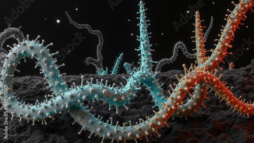Microscopic DNA Structure Art Chart