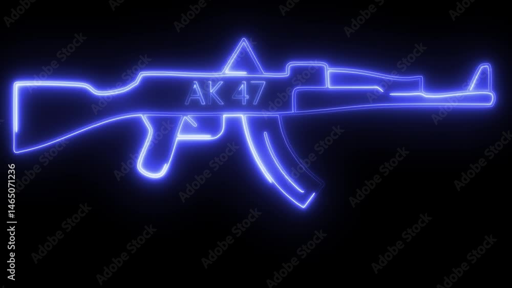 AK 47 Transforming 3D Animation With Alpha Video