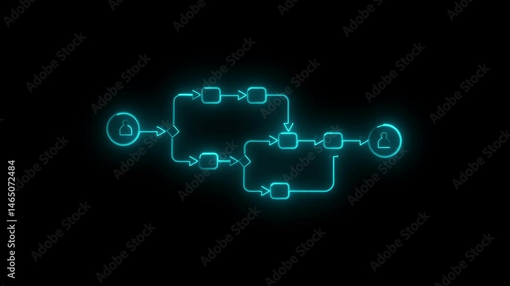 Infographics flowchart. Colored shadows scheme. 4k Infographics flowchart. Colored shadows scheme. 4k