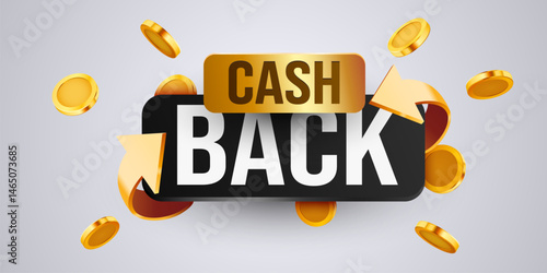 Cashback icon isolated on white background. Cashback or money back label. Vector illustration