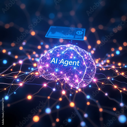 Futuristic AI Agent Hologram Partner for Autonomous Collaboration with Human Workforce, Self-Sufficient Digital Assistant in Business Innovation & Teamwork